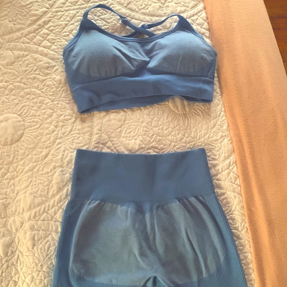 Baby blue workout set! Size S/M